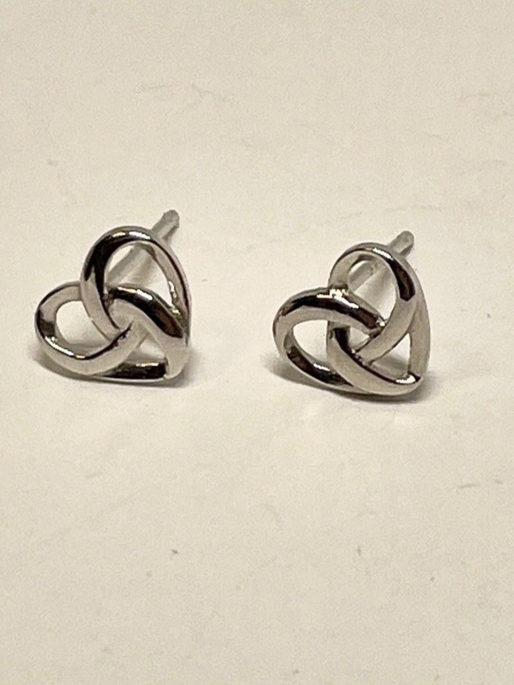 Celtic Heart Post Earrings - 925 Sterling Silver - Irish Celtic Knot Ear Studs